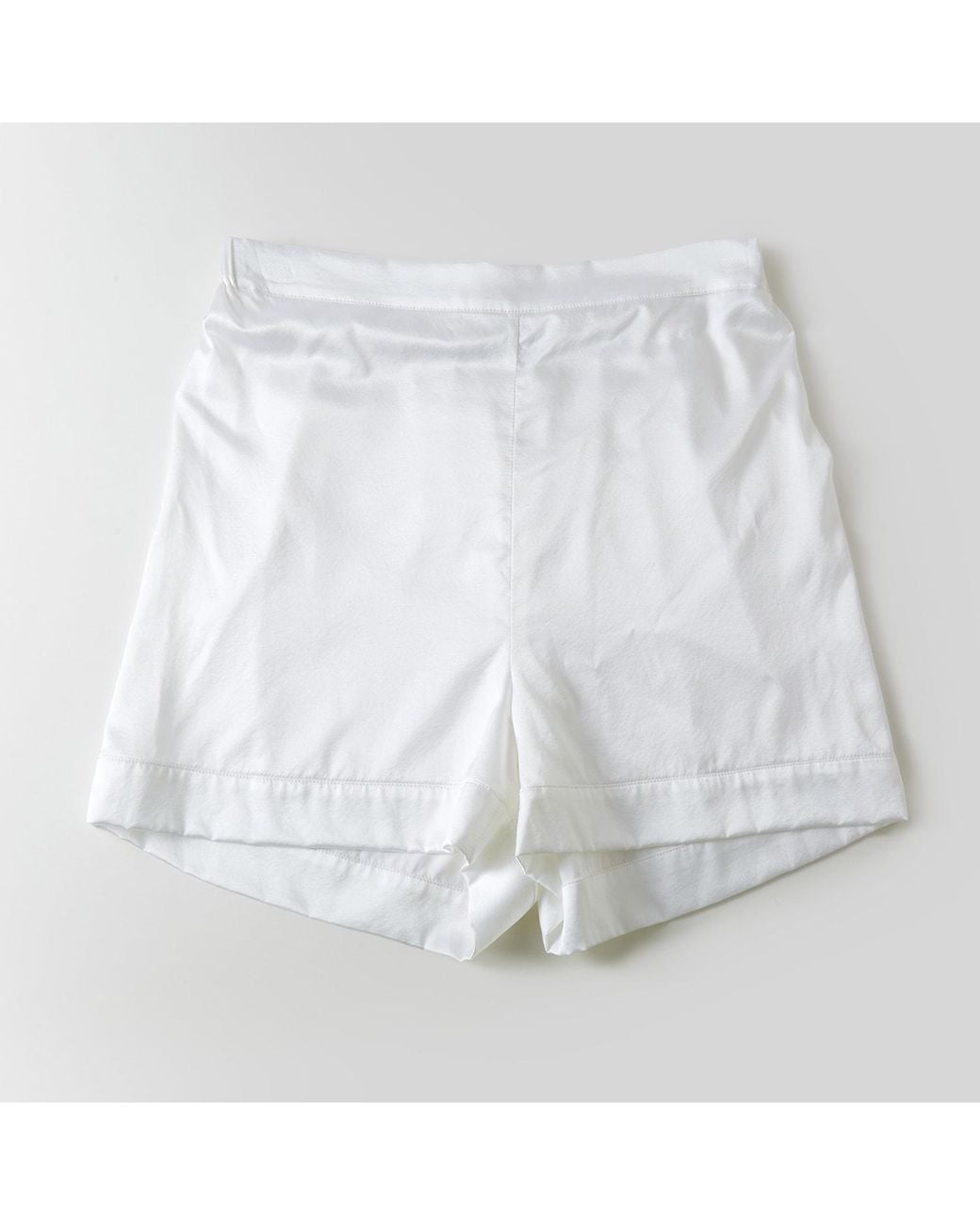 Soft Strokes Silk White Pure Mulberry Silk Cowl Neck Camisole And High Waist Shorts Set