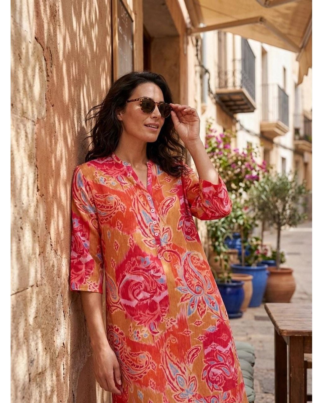 NoLoGo-chic Red Hippy Paisley Tunic Dress
