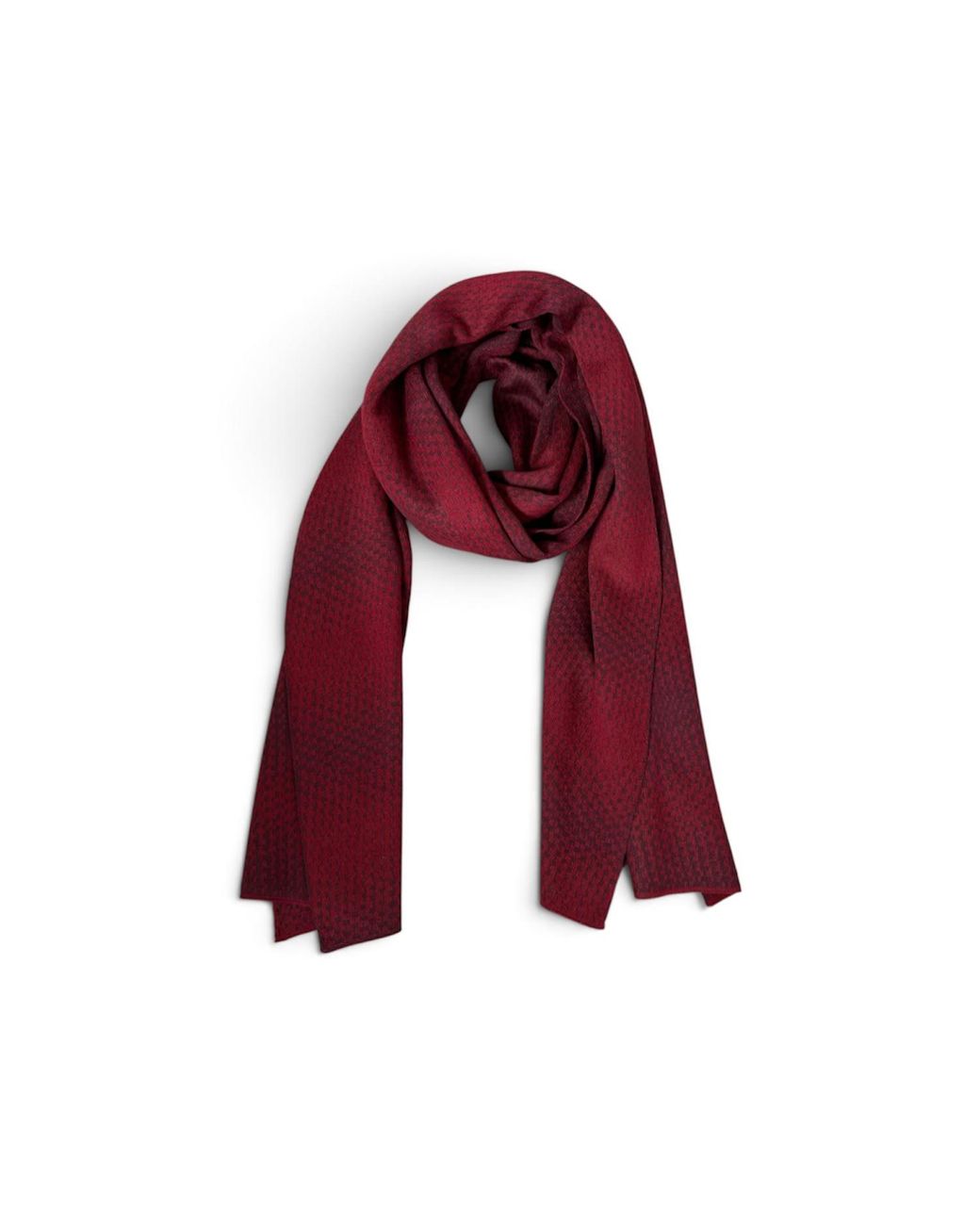 SEREN LONDON Red Berry Two-Tone Wool Scarf