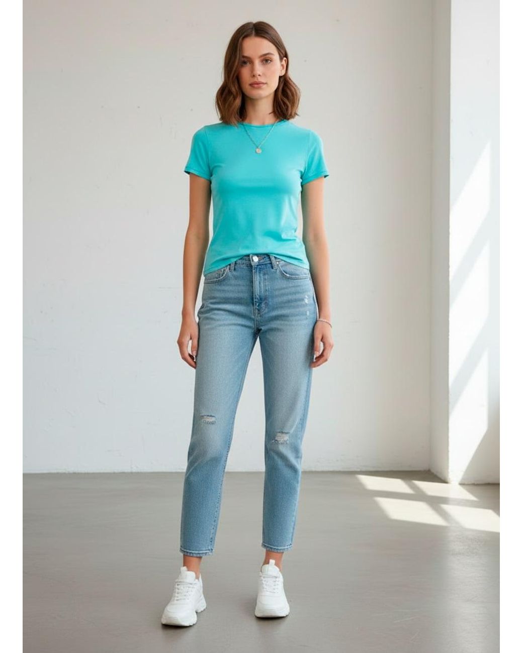 Conquista Blue Classic Fitted Crew-Neck T-Shirt