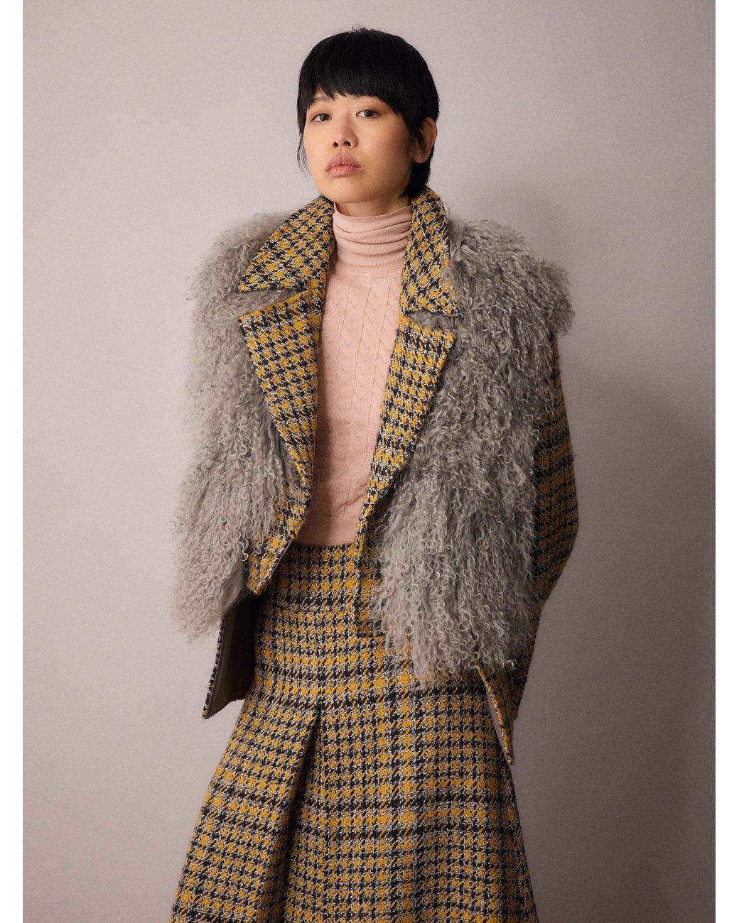Amanda Thompson Couture Gray Colette Gilet Mongolian Sheepskin Fur
