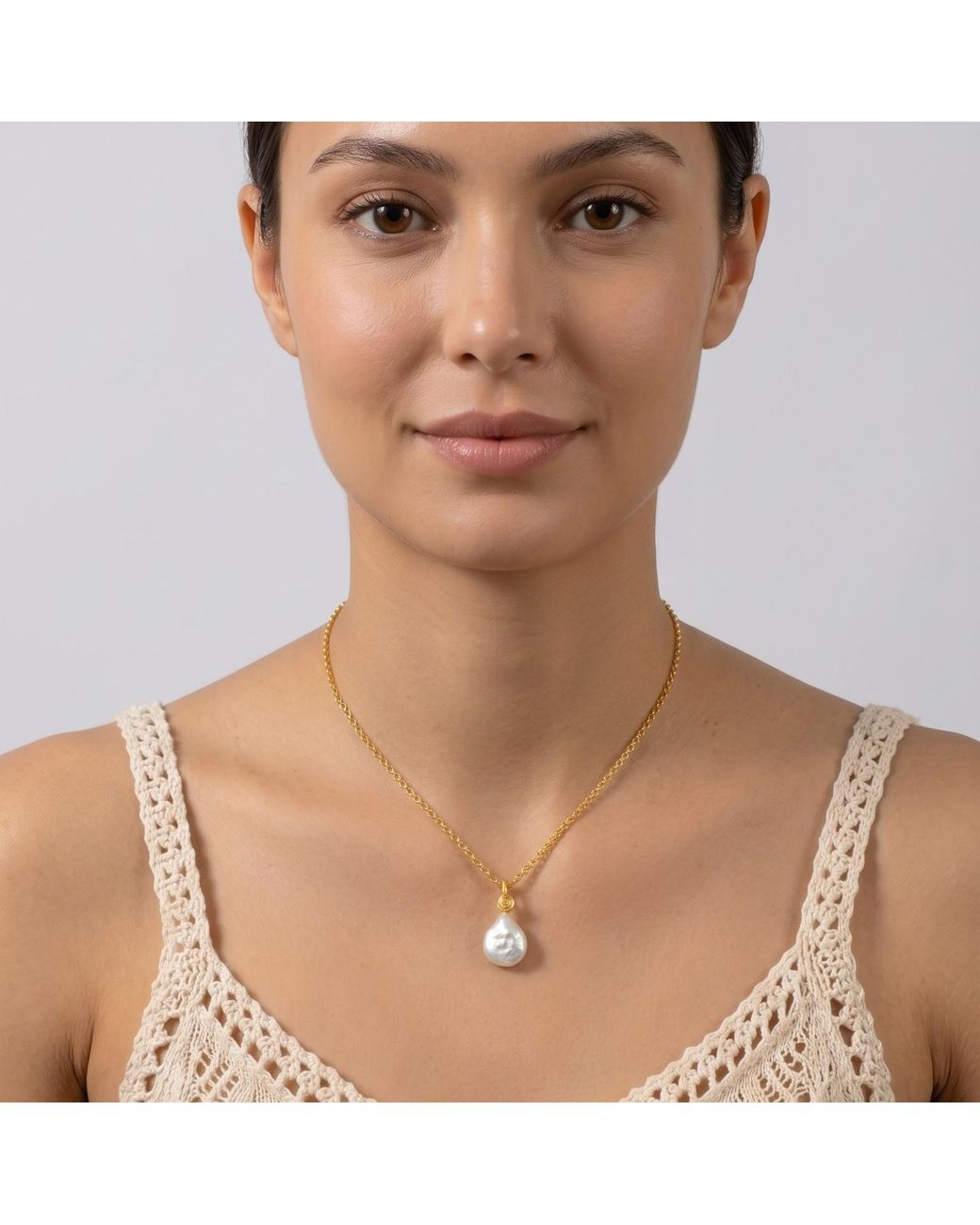 With Love Darling Metallic Paloma Pearl Necklace