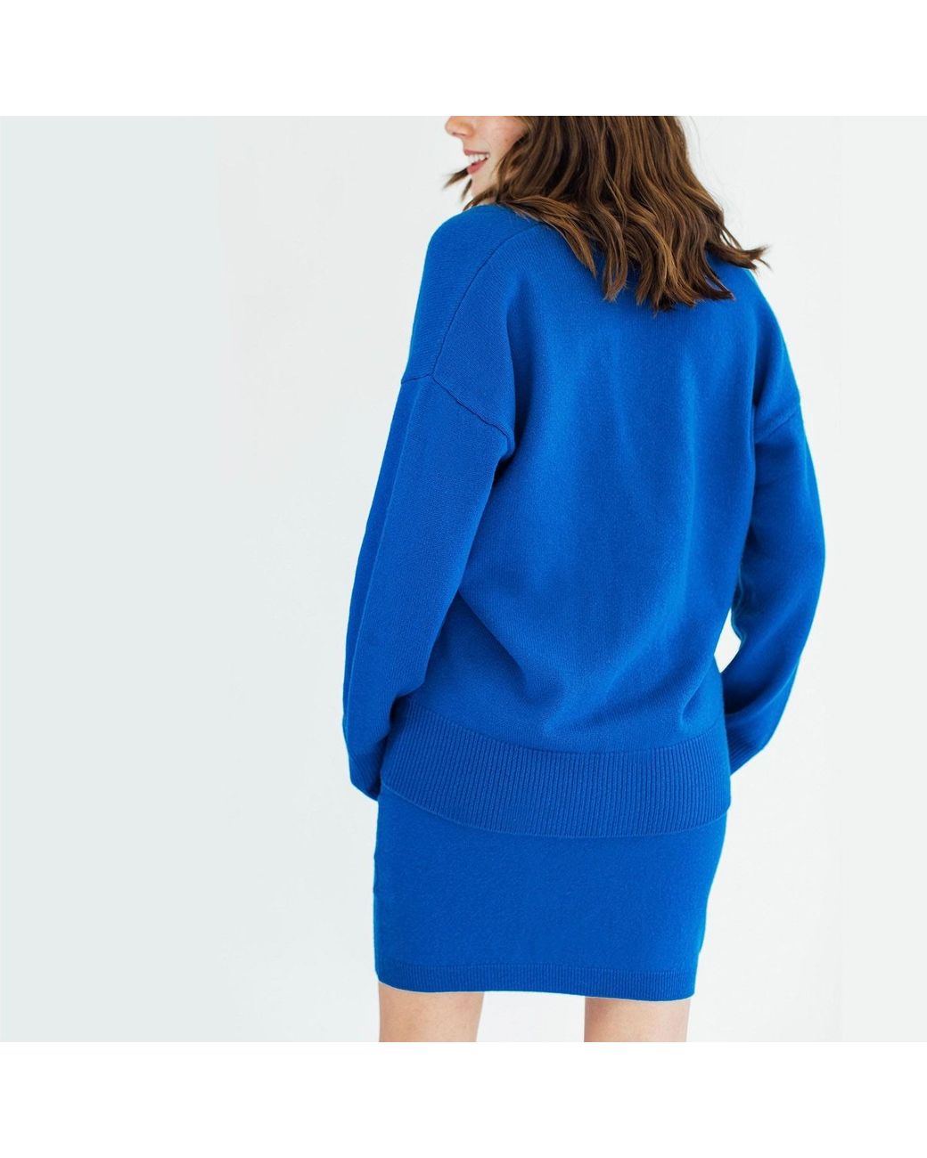 Zenzee Blue Cashmere V-Neck Cardigan