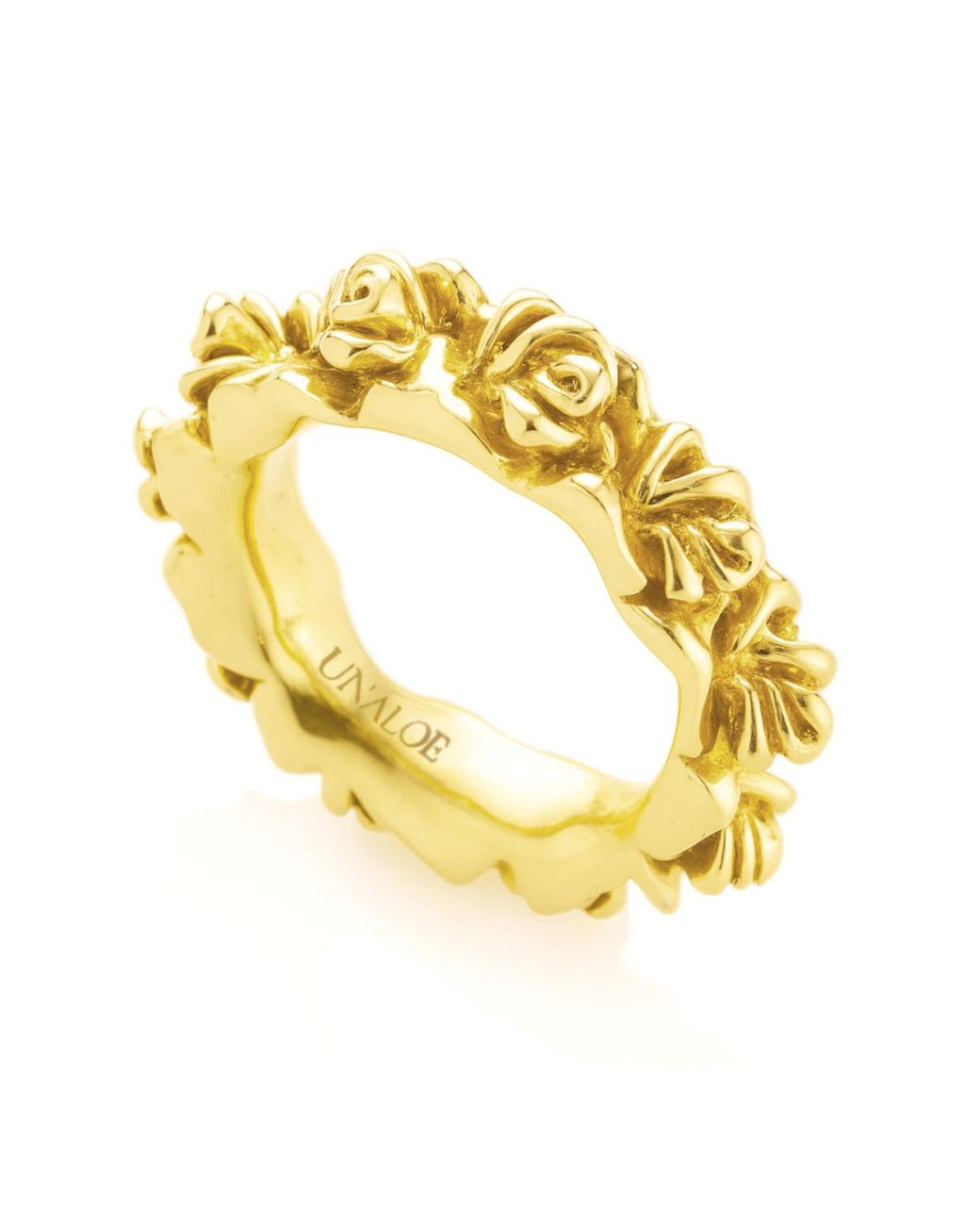 Unaloe Metallic Rose Crown Ring