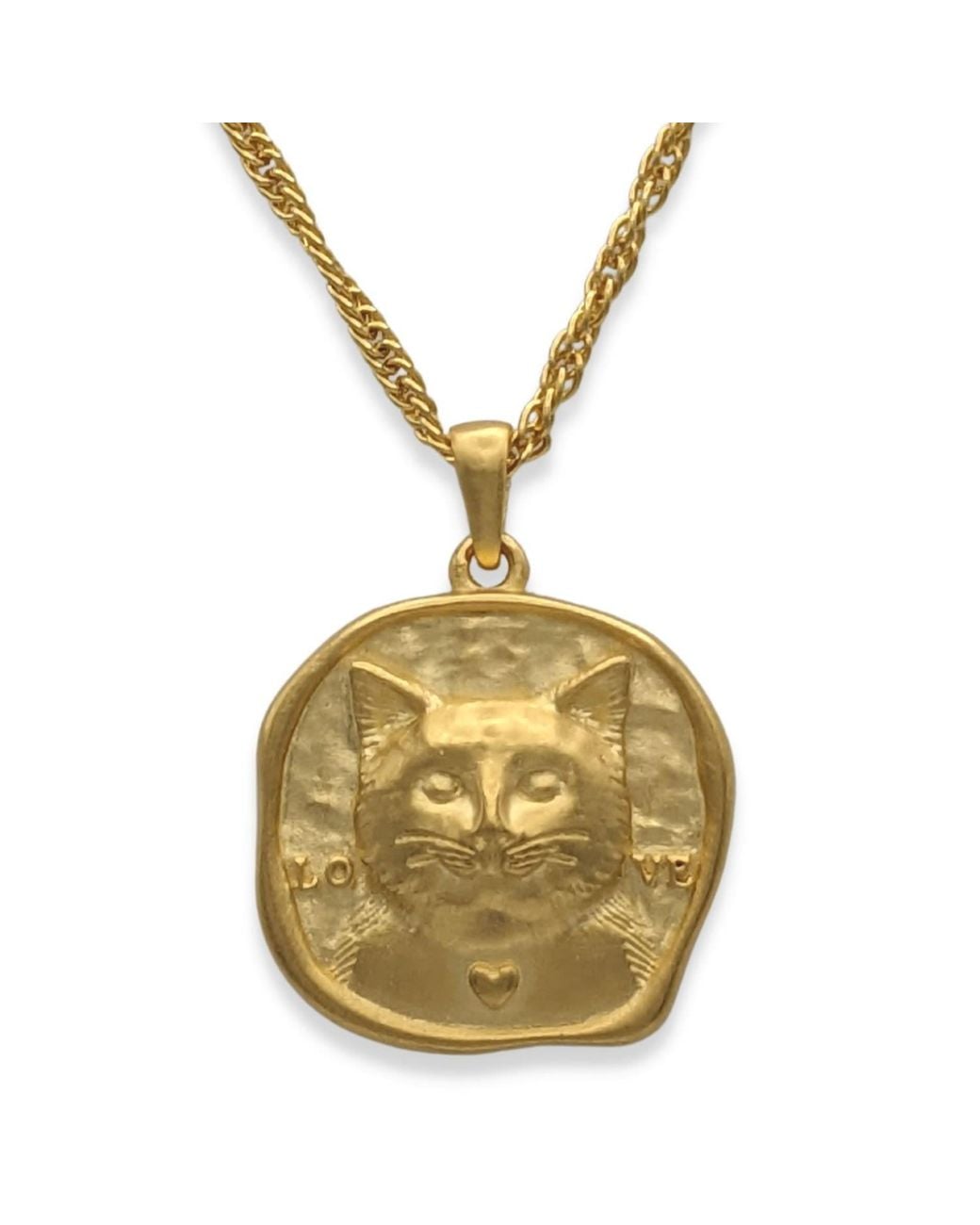 Frenvyrn Metallic Lars Reversible Cat Coin Necklace, Vermeil for men