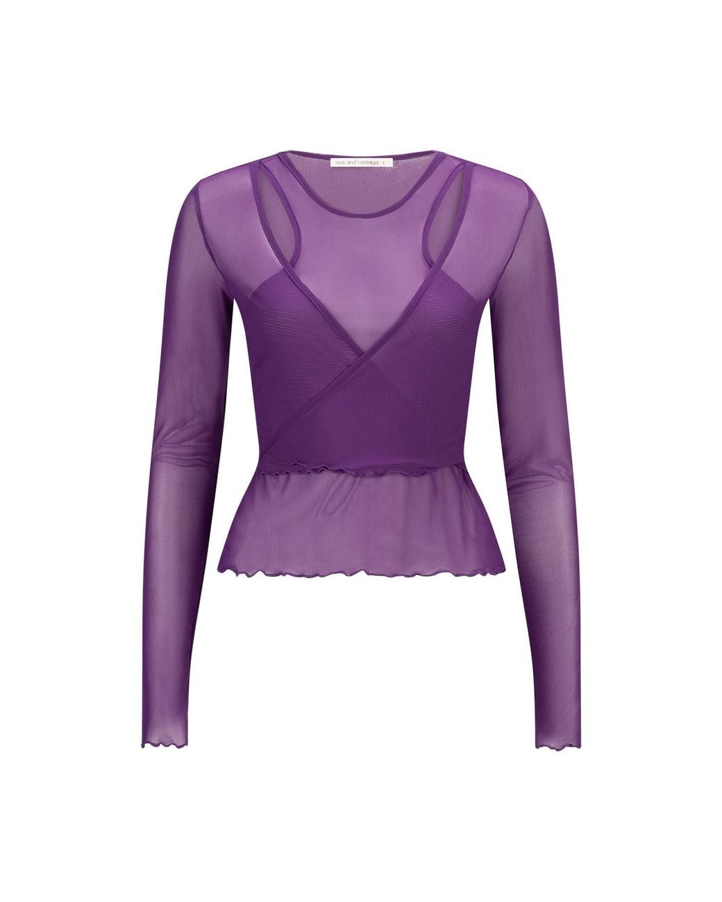 Love and Nostalgia Purple Wrap It Up Mesh Top