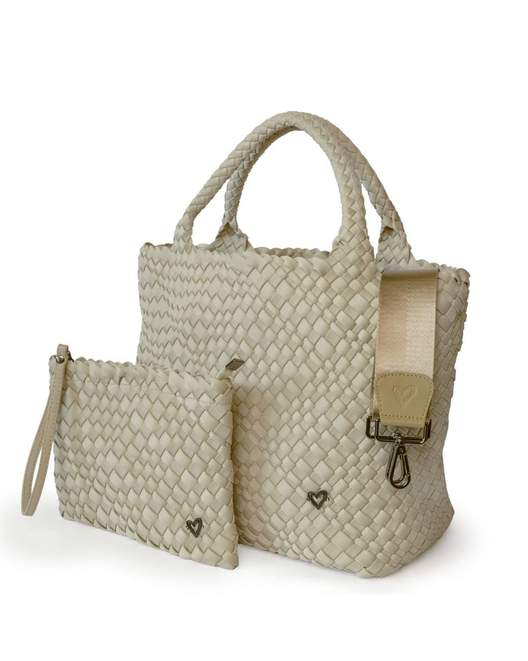 Prenelove Metallic Neutrals London Large Woven Totes