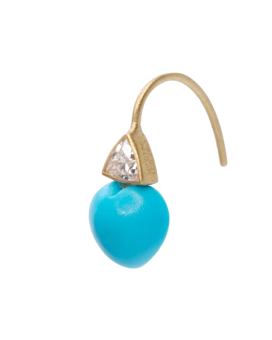 Bombyx House Blue Heart Diamond Drop Earrings