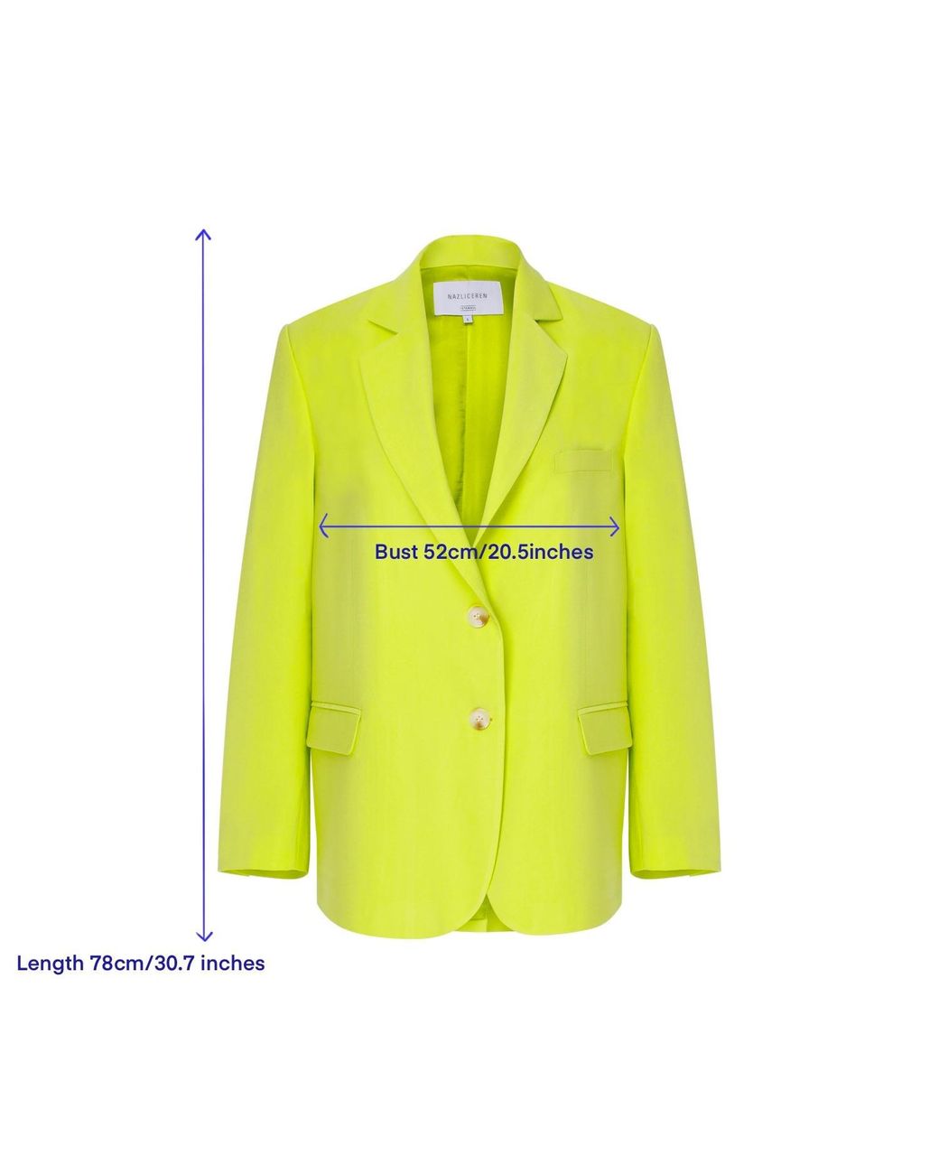 NAZLI CEREN Yellow Boxy Oversized Jacket