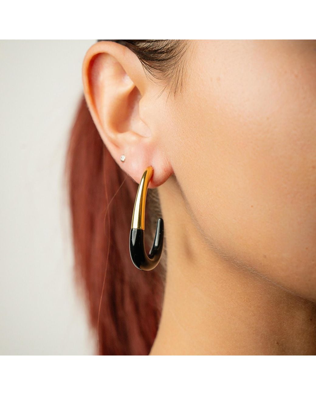 Gold & Honey Multicolor J Hoop Earrings