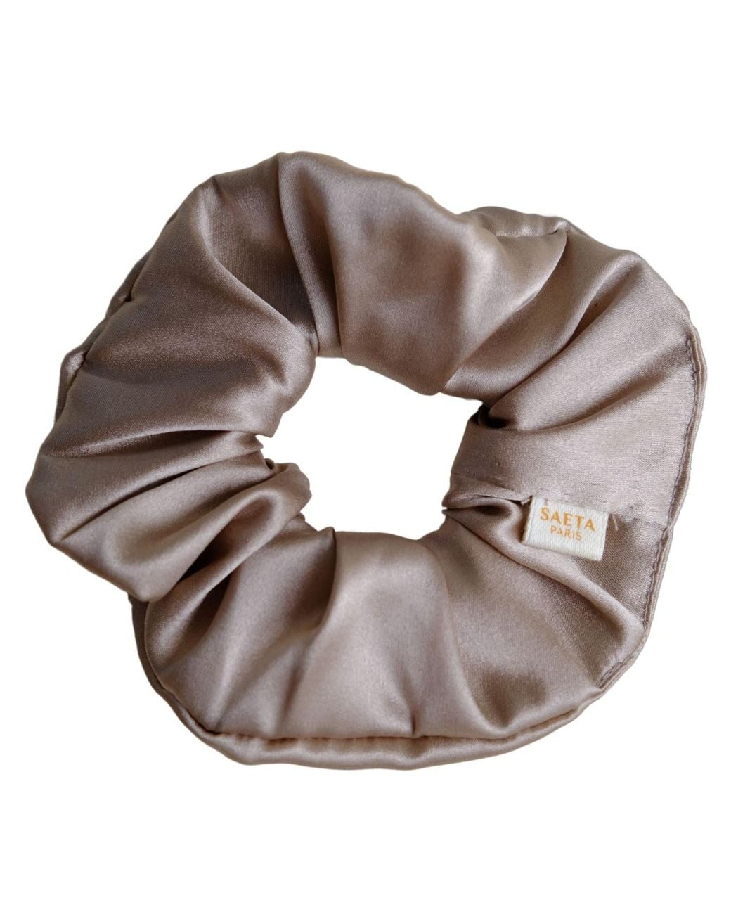 SAETA Paris Brown Neutrals Silk Scrunchie