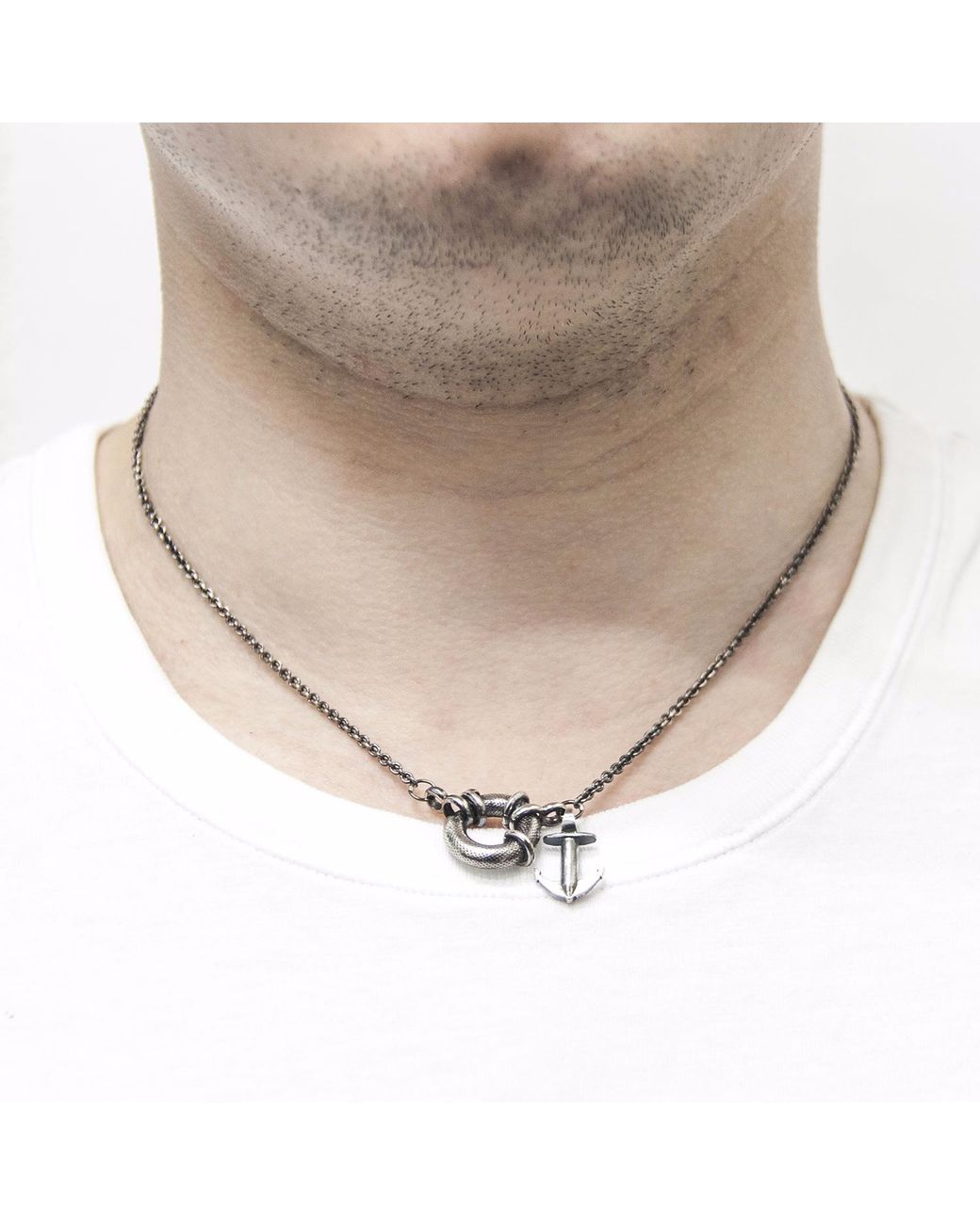 Anchor and Crew Metallic Clyde Anchor Signature Necklace Pendant for men