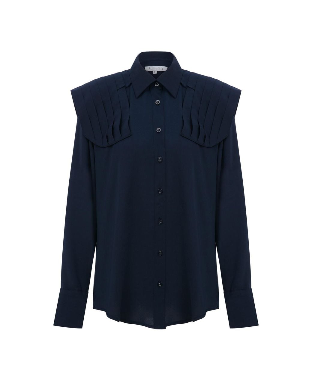 Maan Istanbul Blue Oversize Dark Silk Shirt