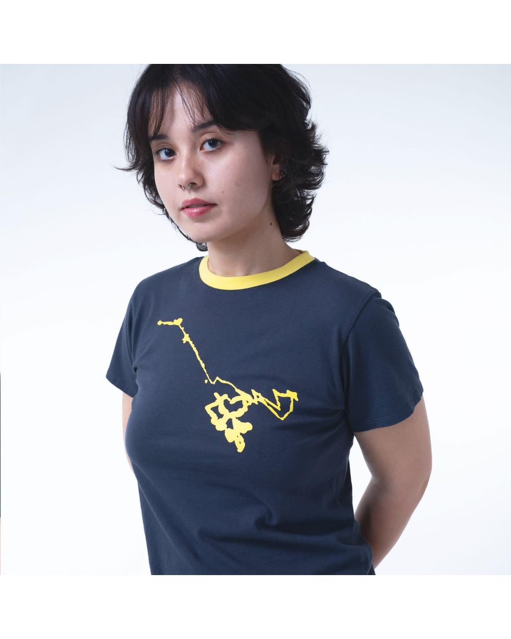 Lilia Munn Blue Boxy Organic Cotton Graphic Tee – for men