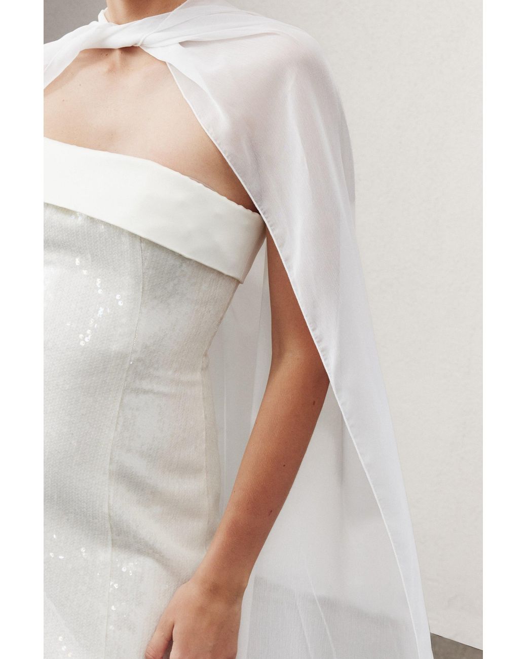 NAZLI CEREN White Martine Sequin Mini Dress