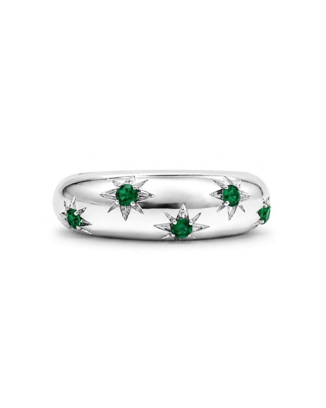Unaloe Multicolor Quartz Starburst Wide Band Ring – Sterling