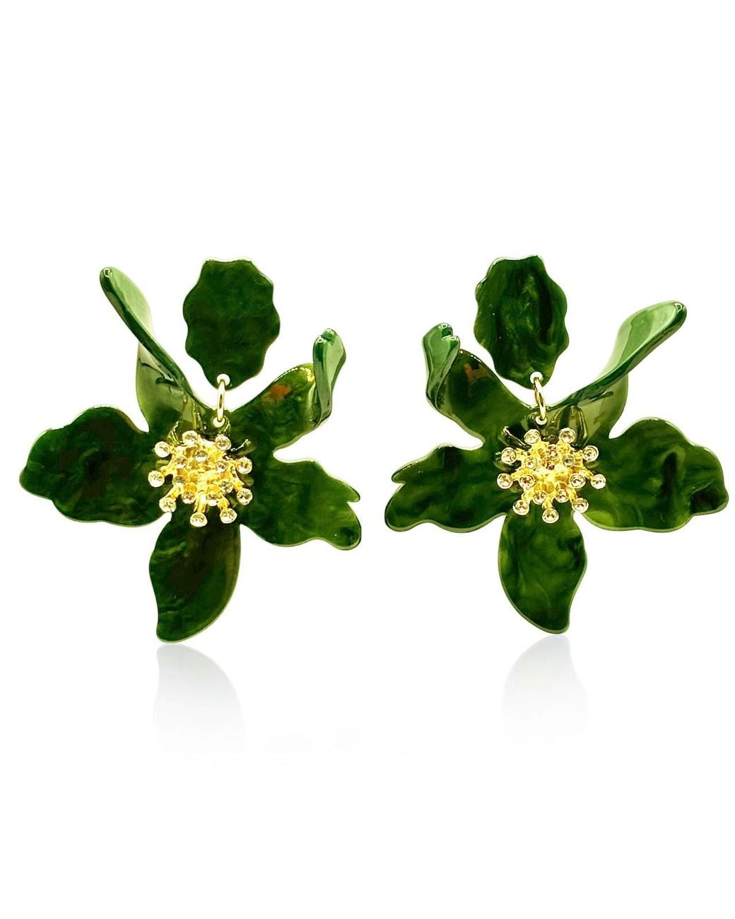 Michael Nash Jewelry Green Aurelia Floral Resin Drop Earrings