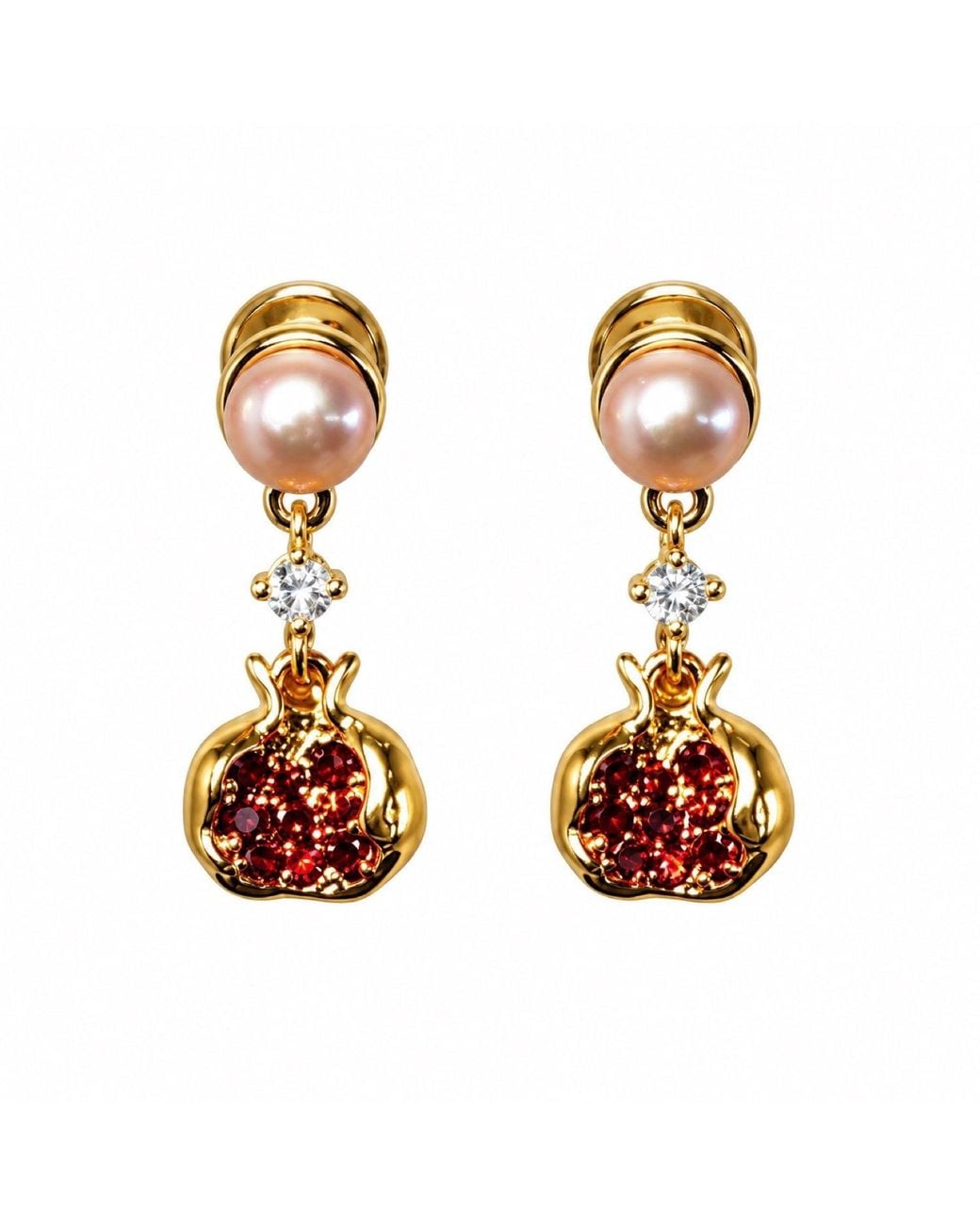 Ninemoo Metallic Grenade Rosée Pomegranate Pearl Necklace