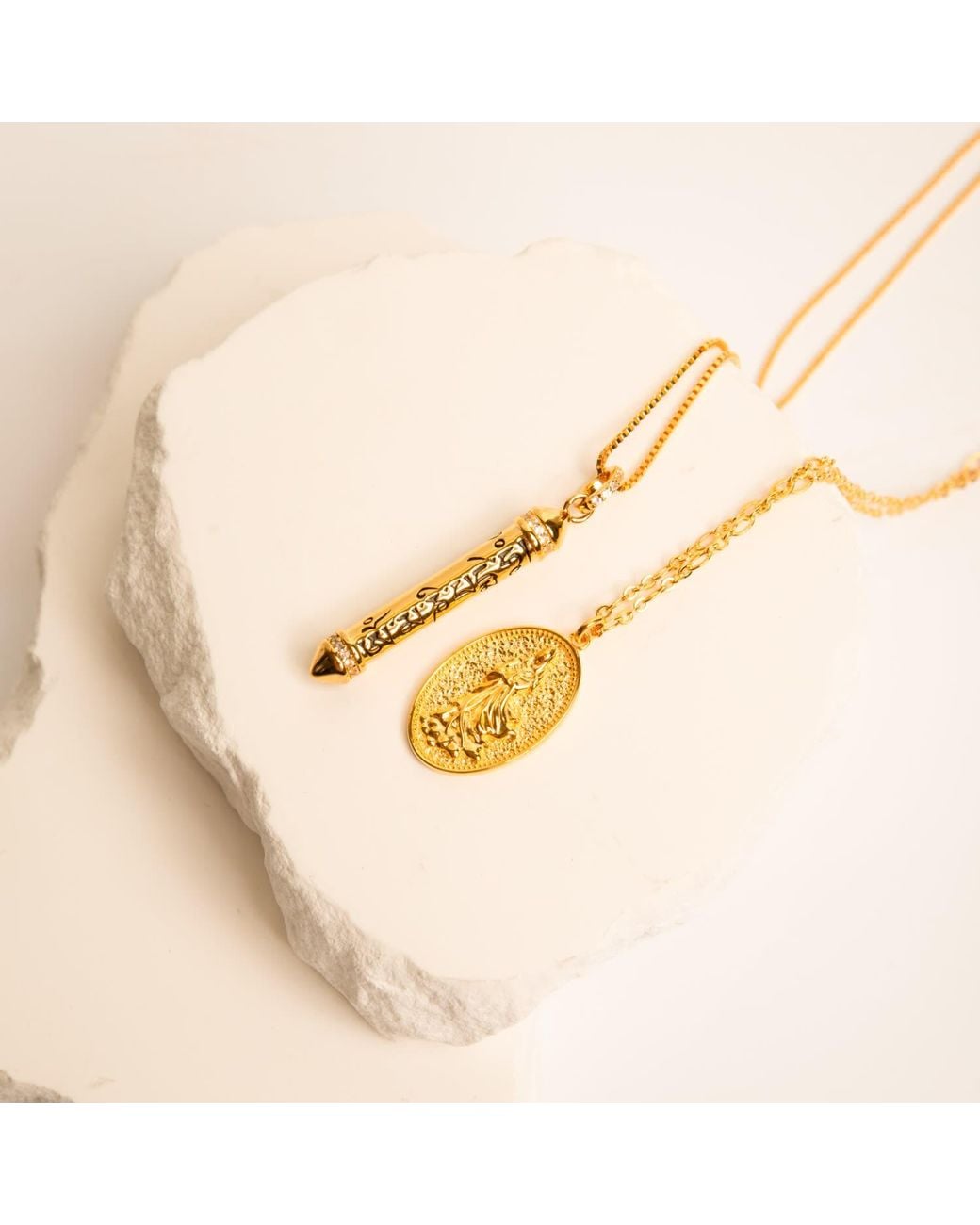 Seven Saints Metallic Quan Yin Goddess Of Compassion And Mercy Necklace