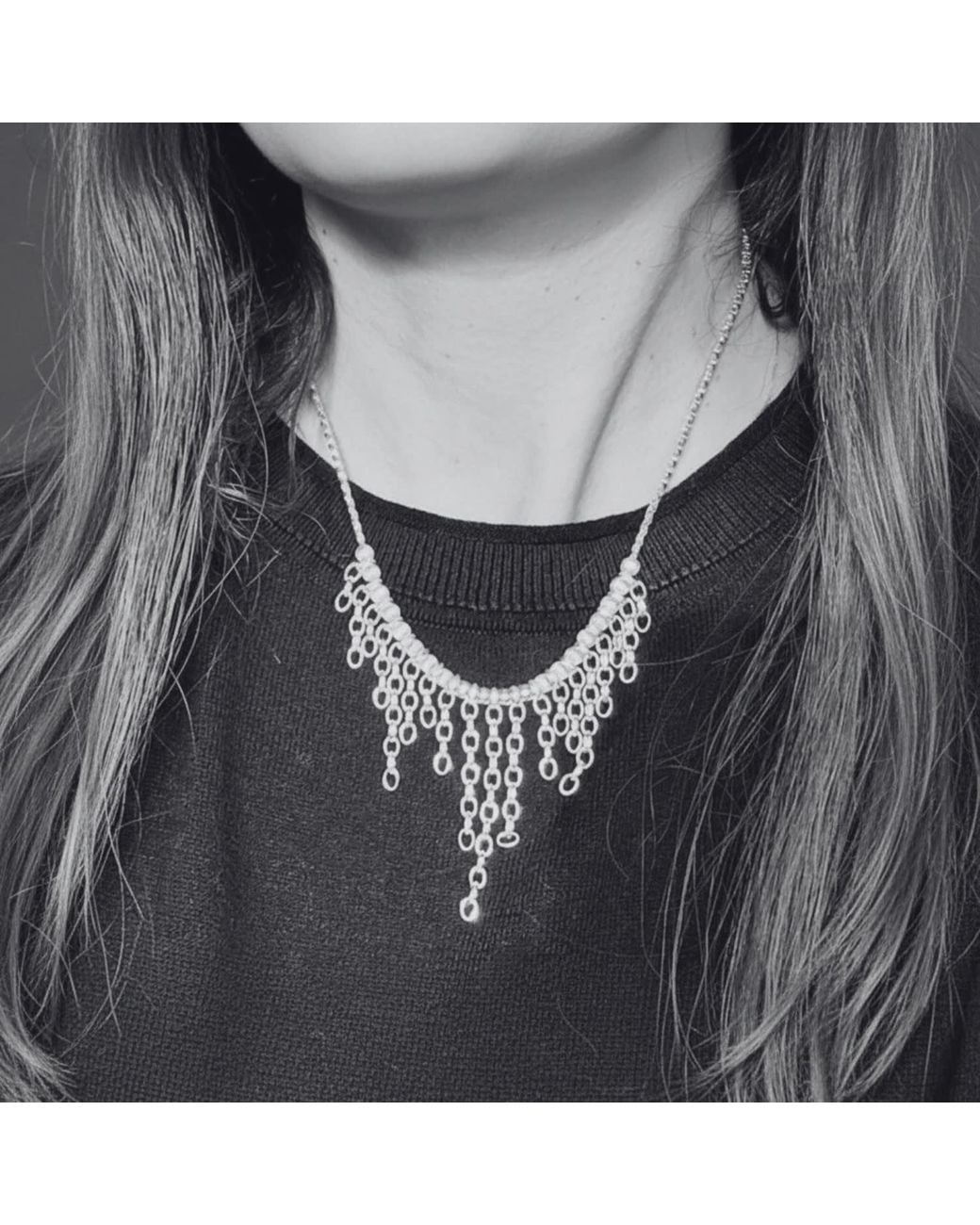 Tg-Jewellery by Tamara Gervasio Metallic Rain Drop Necklace – Recycle Sterling Handmade