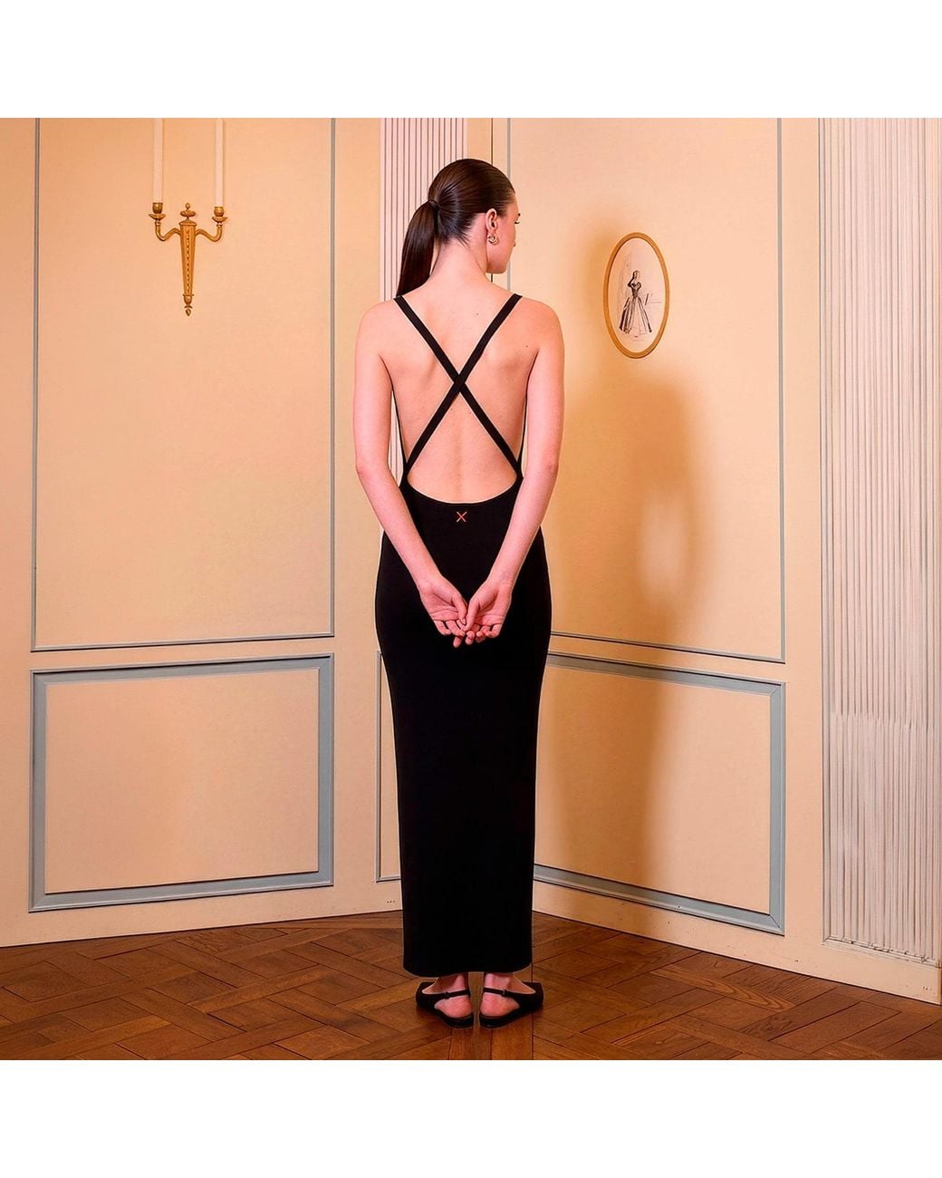 Pcfg Blue Daydreamers Cross Back Knit Maxi Dress