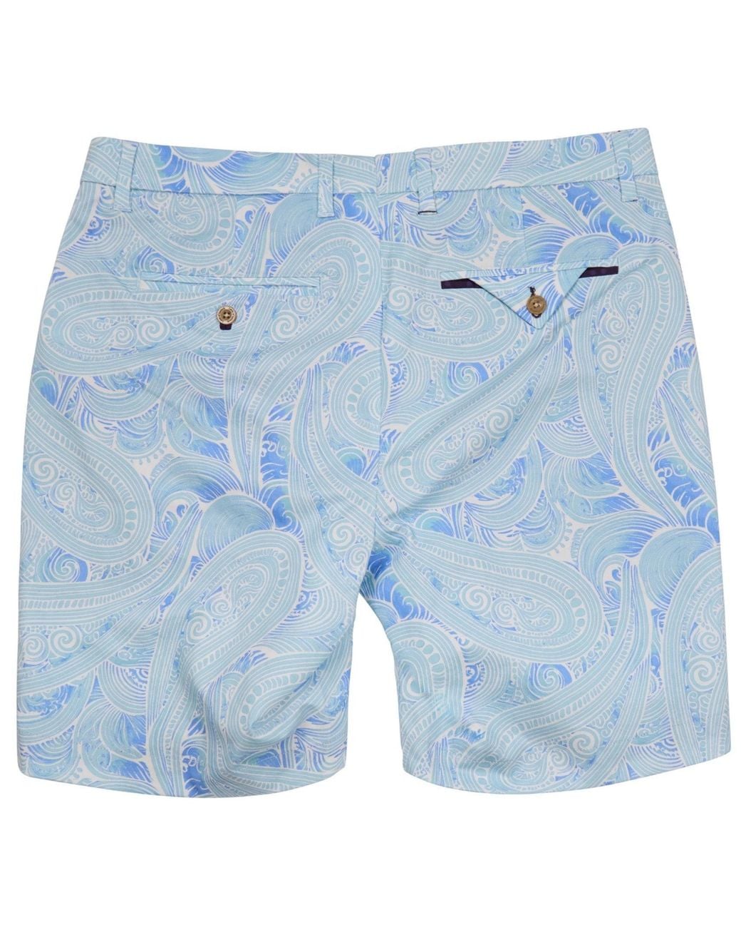 Lords of Harlech Blue Clyde Marakesh Paisley Flat Front Short for men