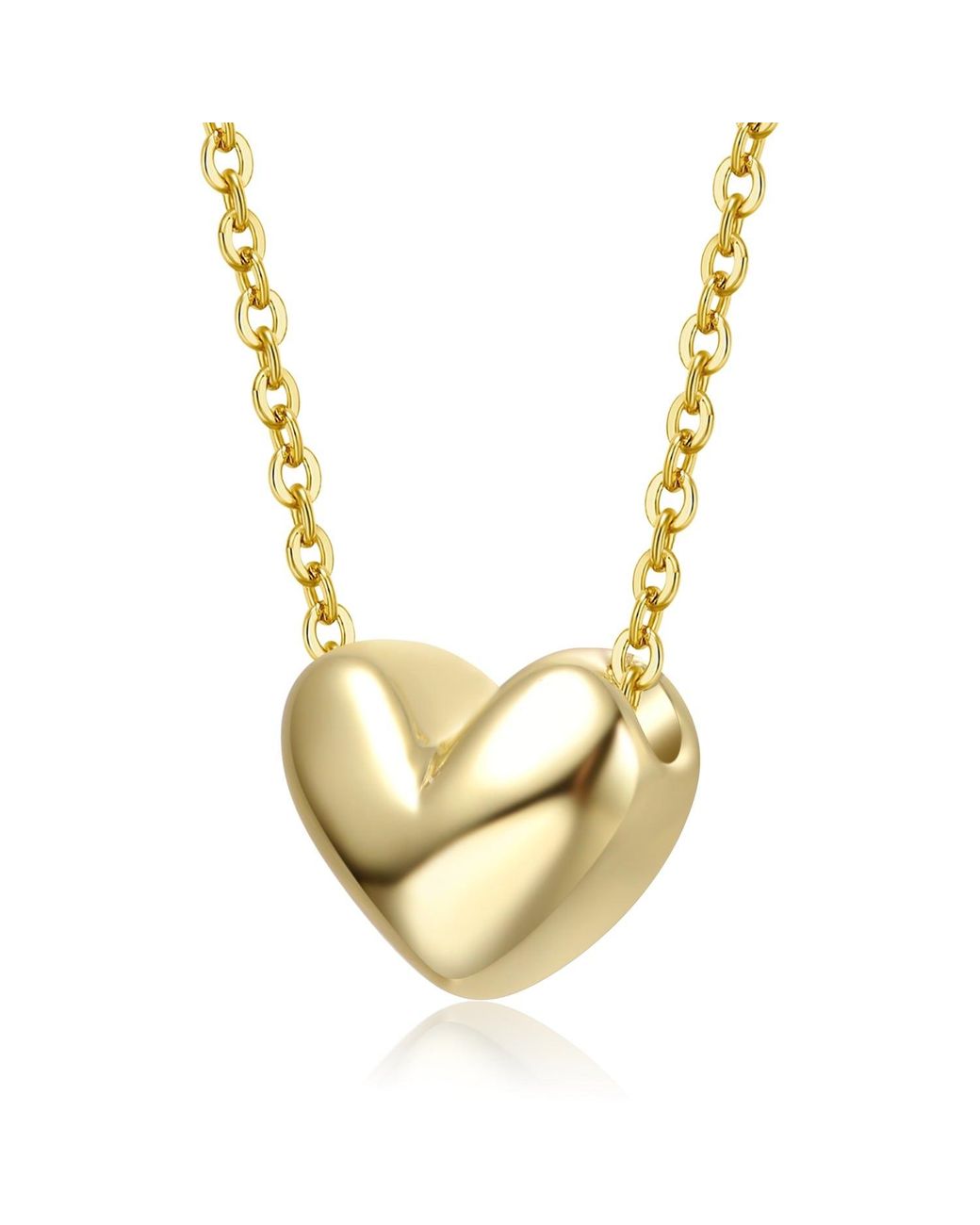 Genevive Jewelry Metallic Rachel Glauber Mini Plated Minimalist Heart Pendant Necklace