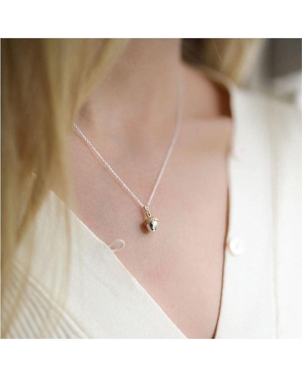 Auree Jewellery Metallic Sherwood And Vermeil Acorn Necklace