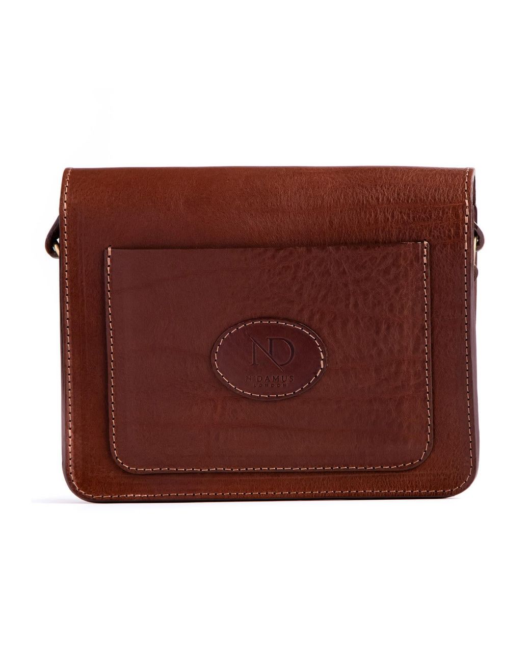 N'damus London Brown Mini Soho Chestnut Leather Crossbody Bag