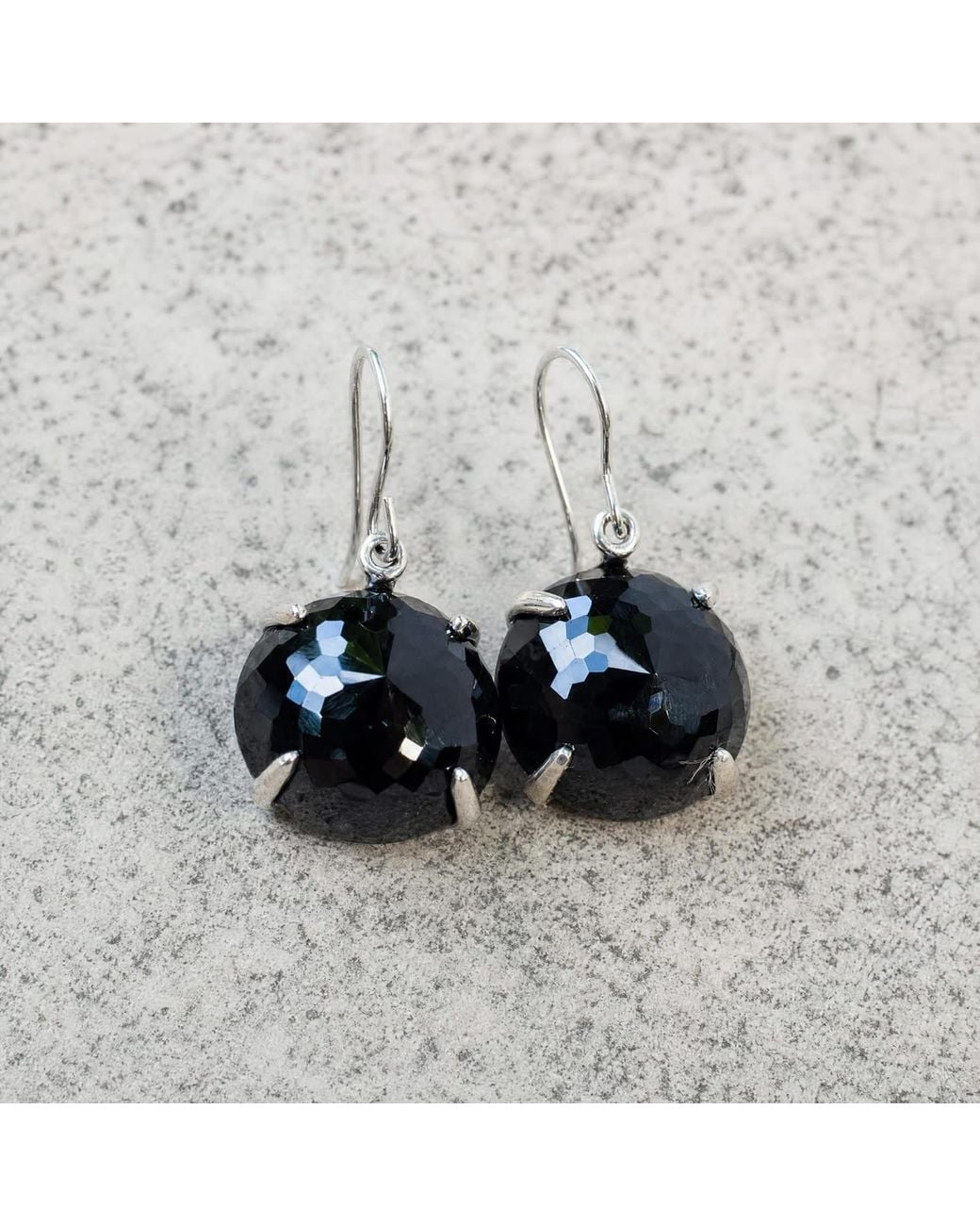 Heather Hawkins Jewelry Black Radiate Gemstone Drop Earrings
