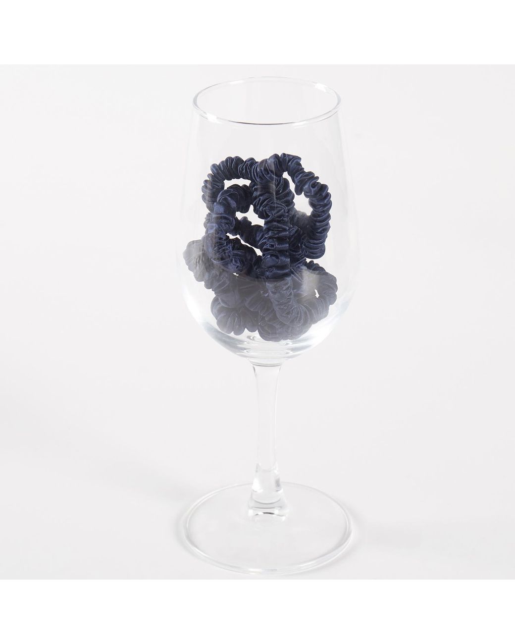 Soft Strokes Silk Blue Pure Mulberry Silk Skinny Scrunchie Set Of Five