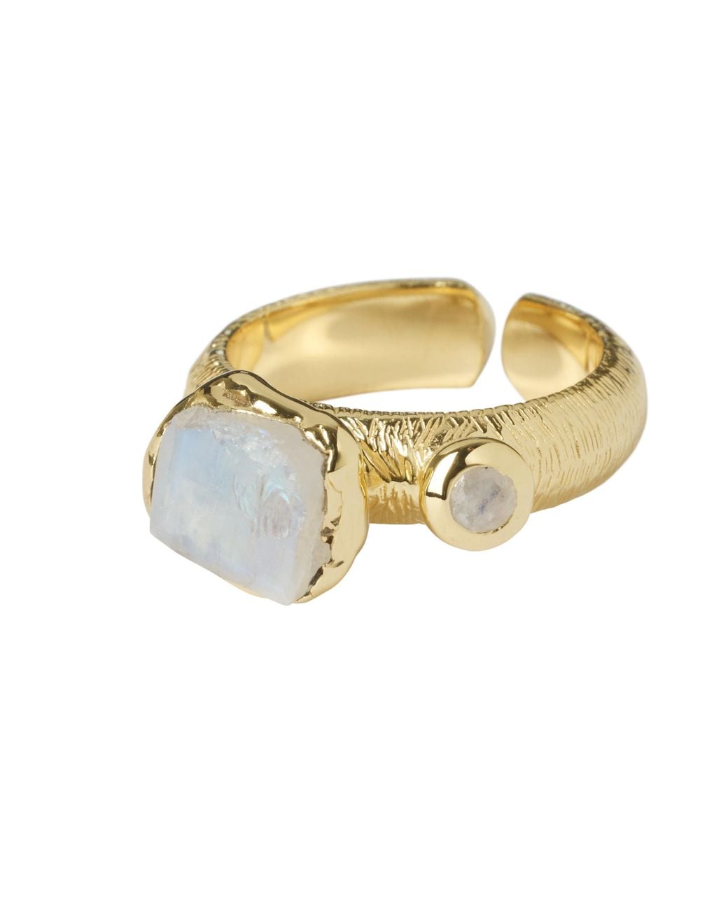 YAA YAA LONDON Metallic Quiet Luxury Moonstone Adjustable Sister Ring