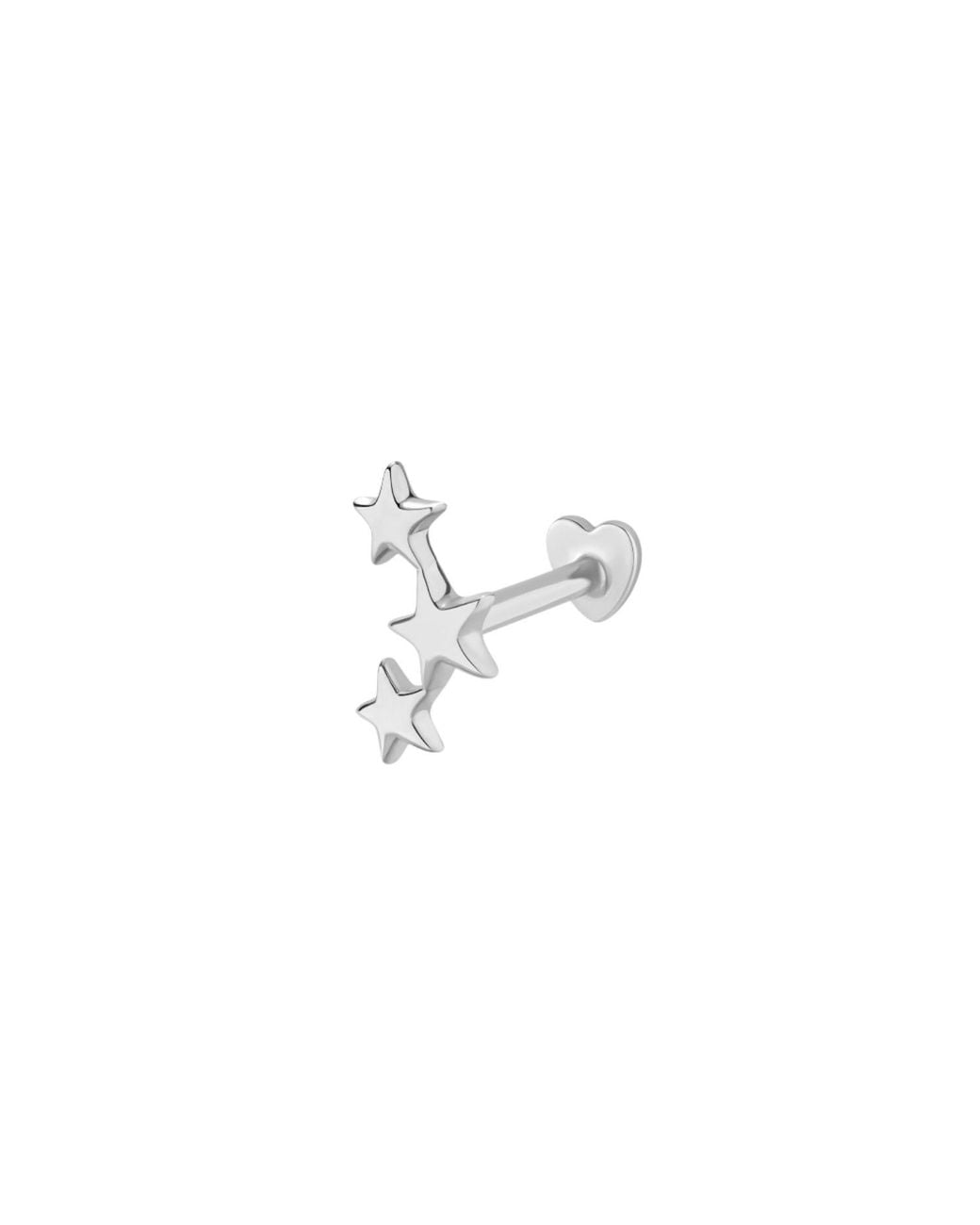 Vanhi White 14K Solid Star Cluster Flat Back Stud