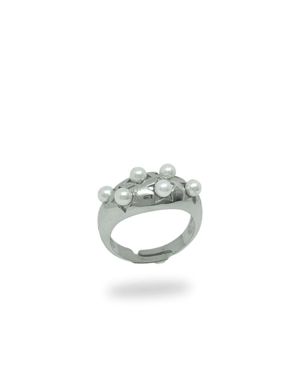 LINYA JEWELLERY Metallic Star Pearl Ring