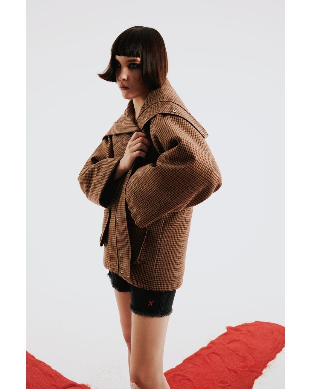 Pcfg Brown Oversized Puffer Coat