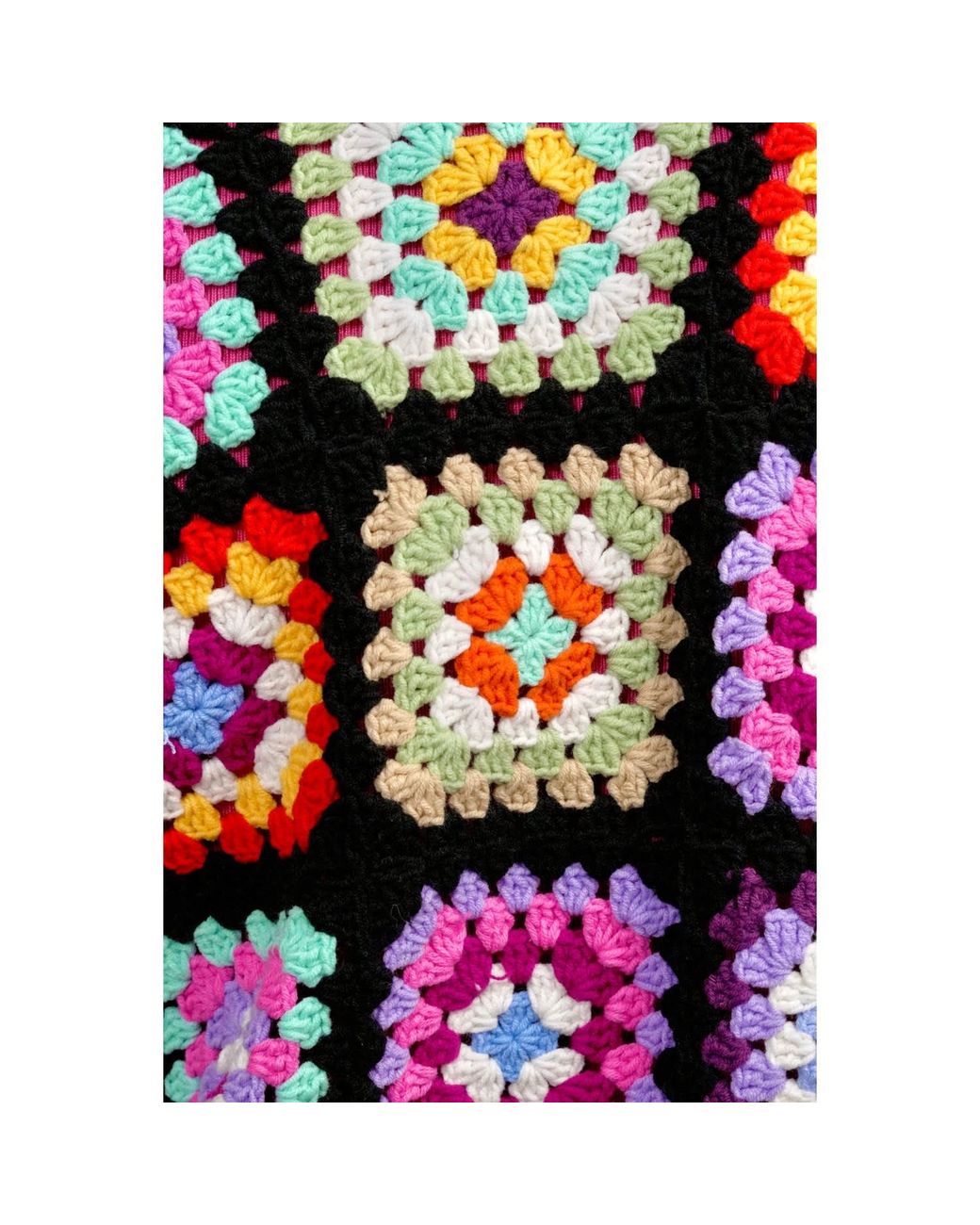Ana Chic Red Granny Square Handmade Crochet Cardigan
