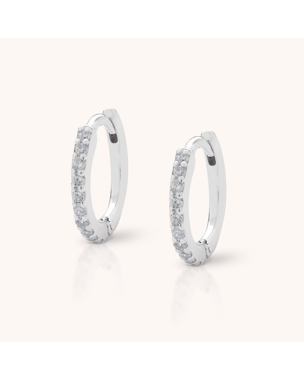 Nellou Jewellery Metallic Ava Huggie Earrings Small Sterling