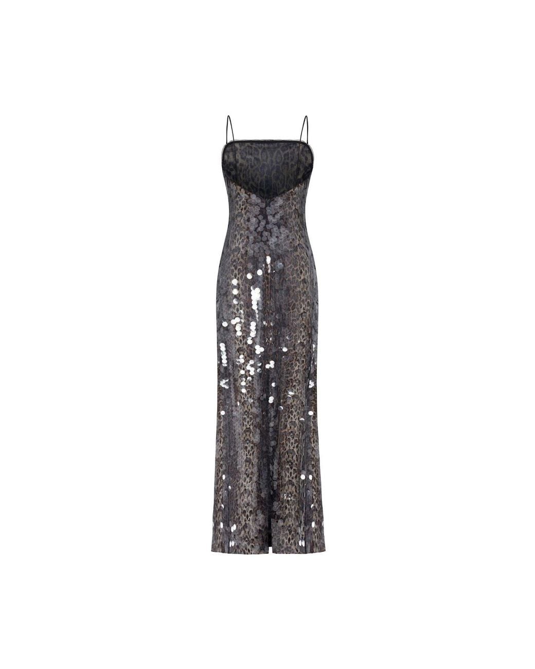 OSCARMORRIS Black Lola Leopard Dress