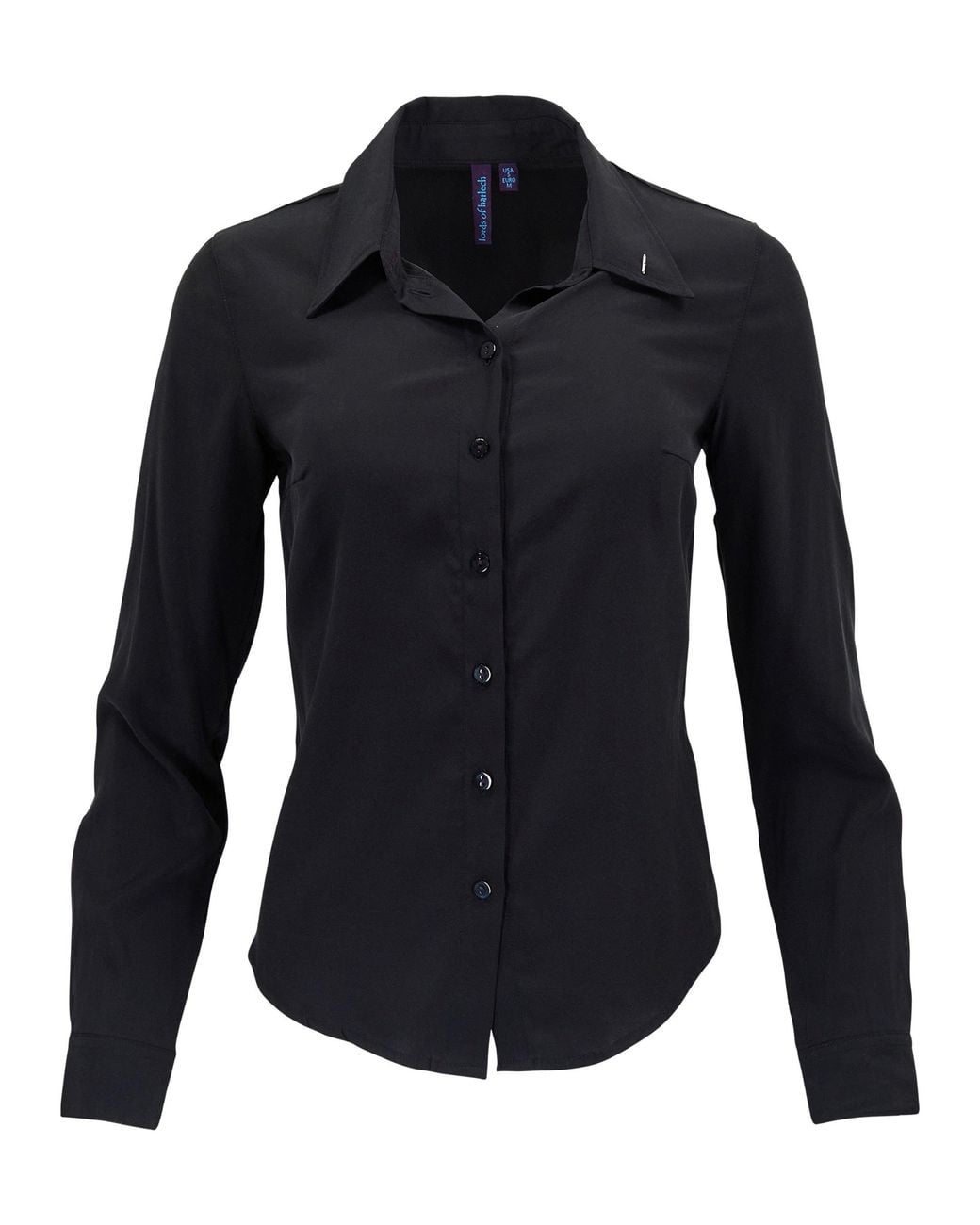 Lords of Harlech Blue Sutton Stretch Silk Long-Sleeve Shirt