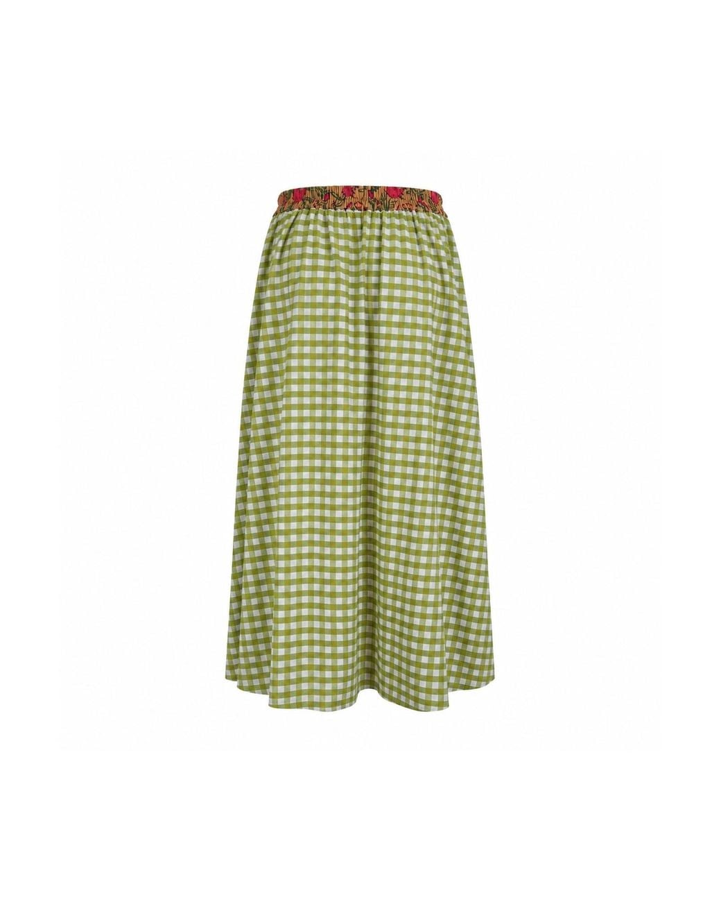 IZABELA MANDOIU Green Midi Skirt Crafted