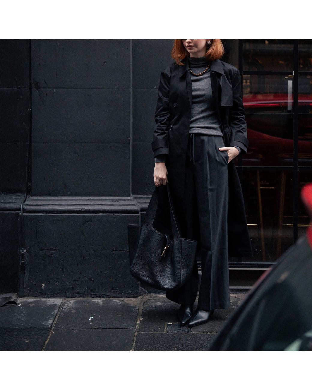 Laelen Gray Drawstring Wool Tailored Trouser