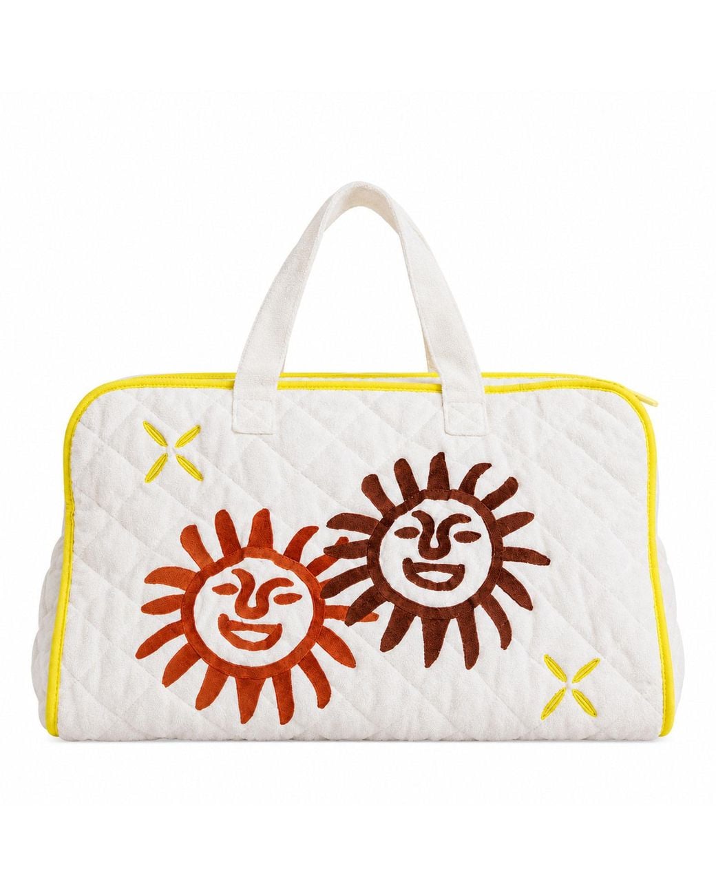 Amélie Alvari Red Quilted Sunburst Terry Cotton Tote