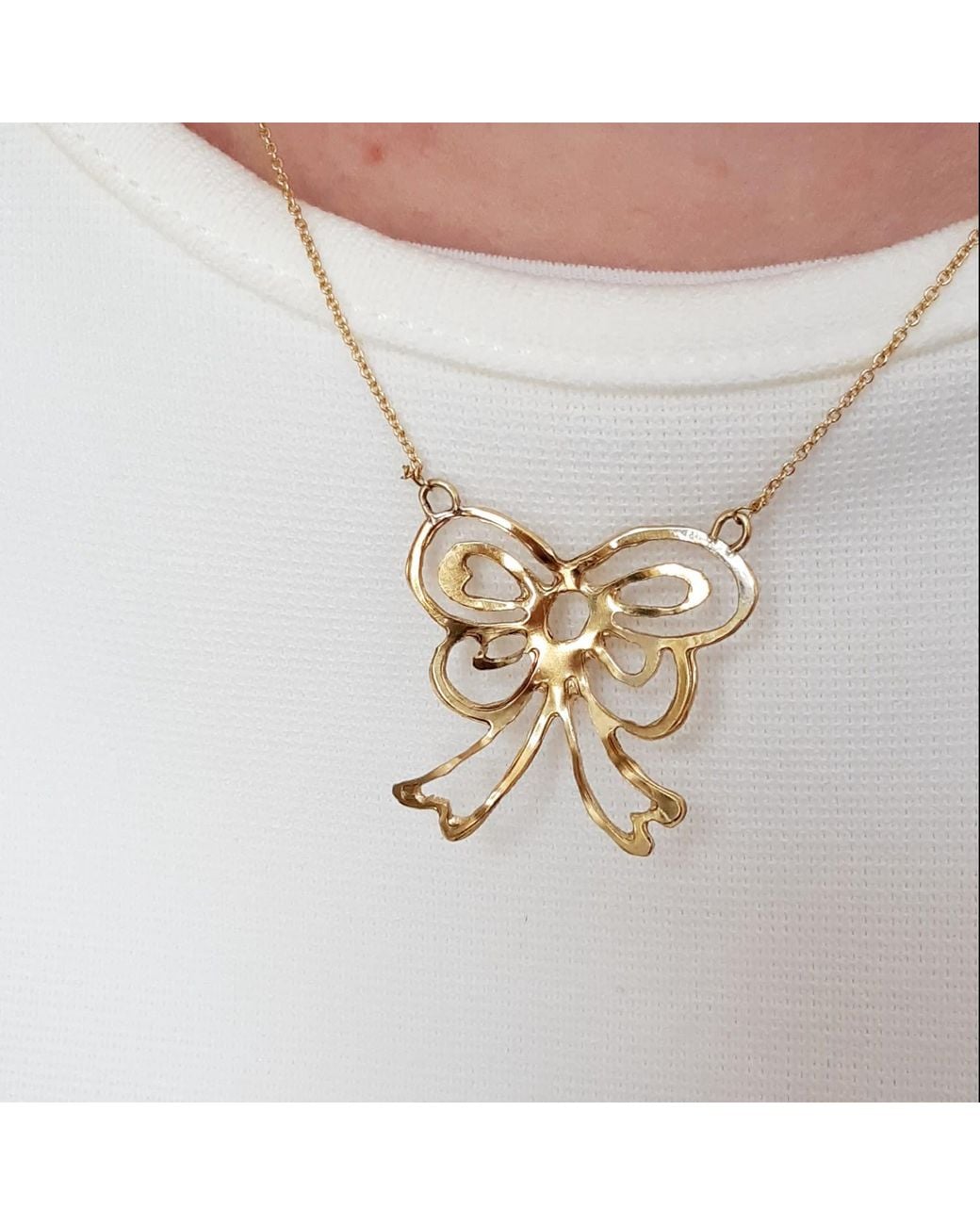 Lily Flo Jewellery Metallic Large Bow Necklace