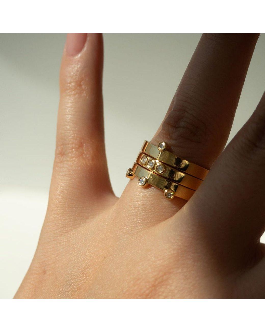 Cier Yellow Diamond Ring Stack
