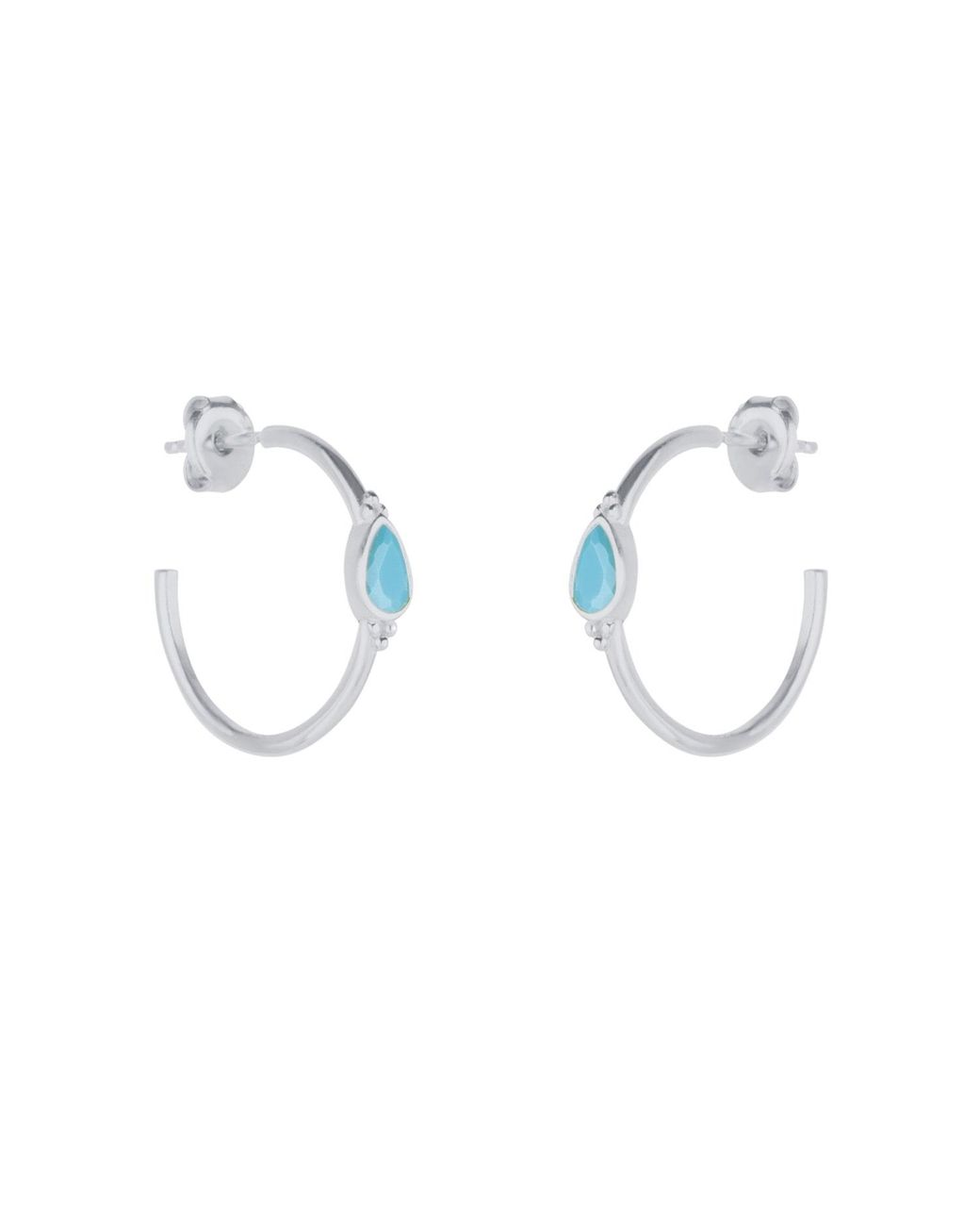Spero London Metallic Drop Solitaire Earring Sterling