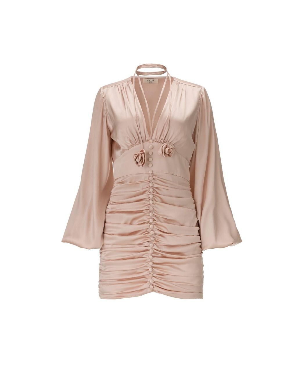 Lita Couture Pink Ruched Mini Dress