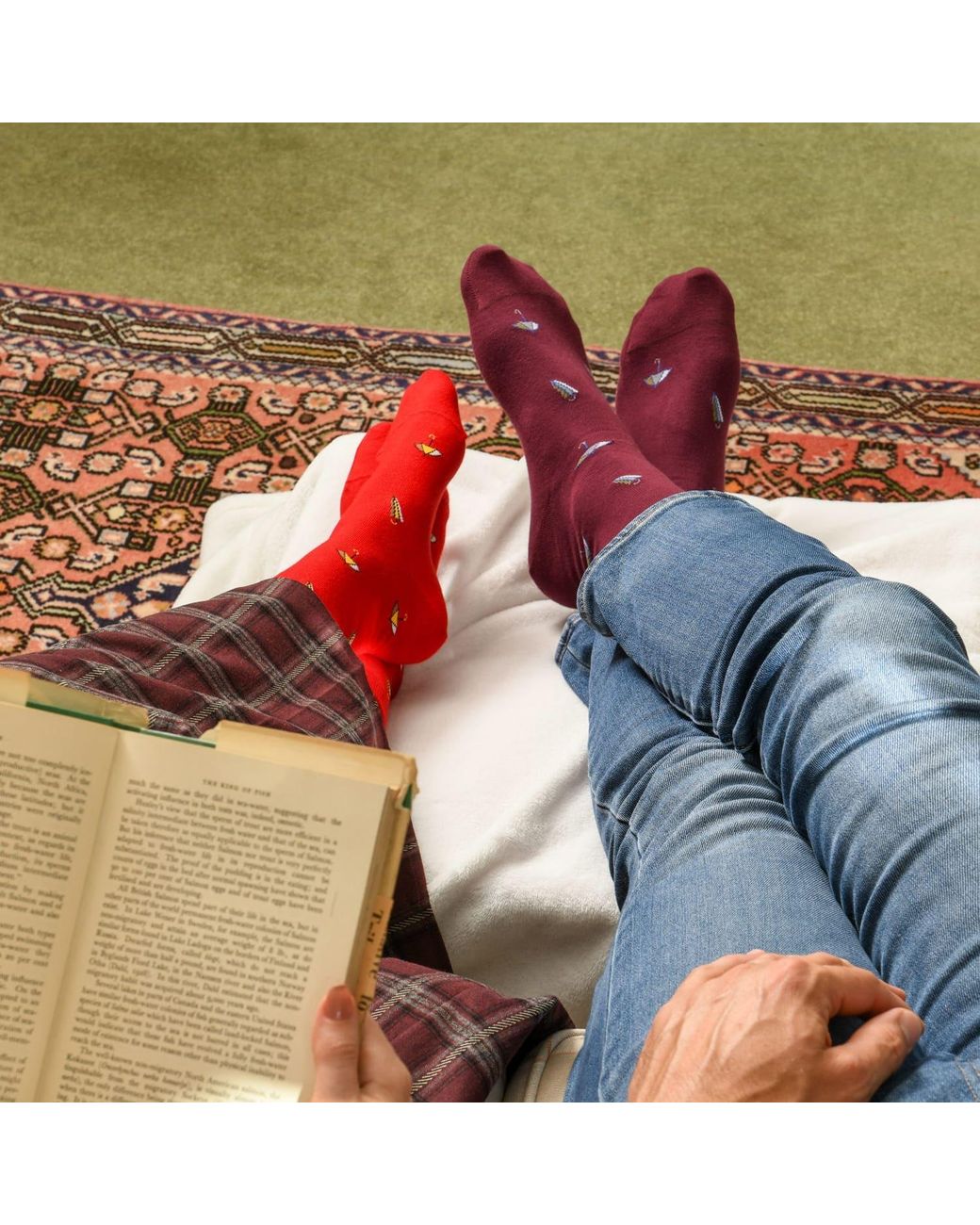 Peper Harow - Made in England Red Umbrella Socks –