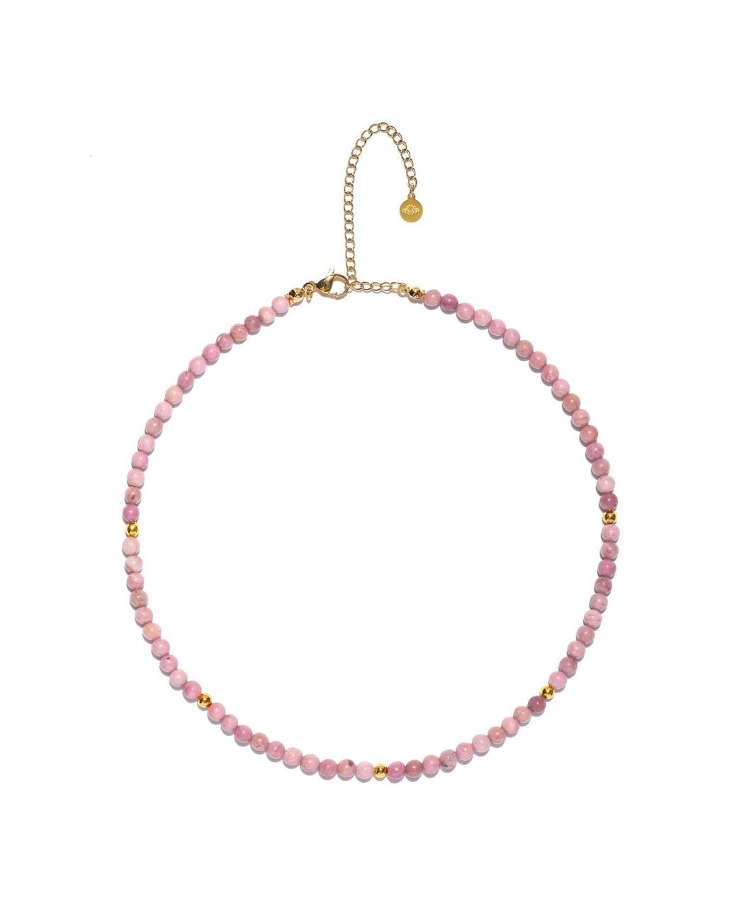 Seven Saints Metallic Rhodochrosite Adjustable Choker Necklace, Heart Opening And Heavenly Love, Rhodium