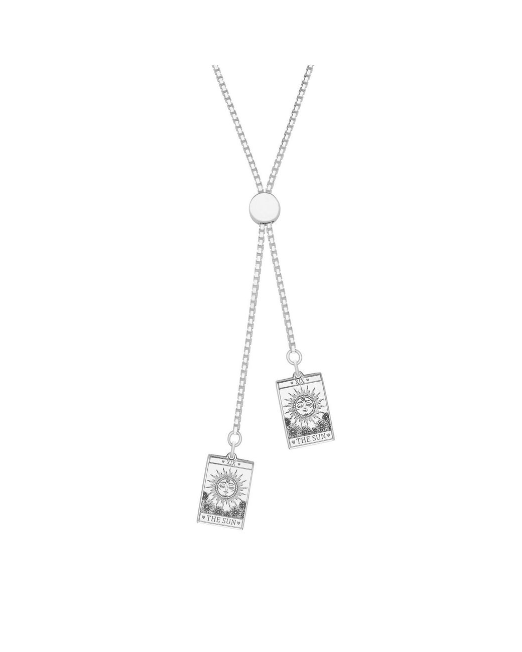 CarterGore Metallic Tarot Card Sterling Slider Necklace