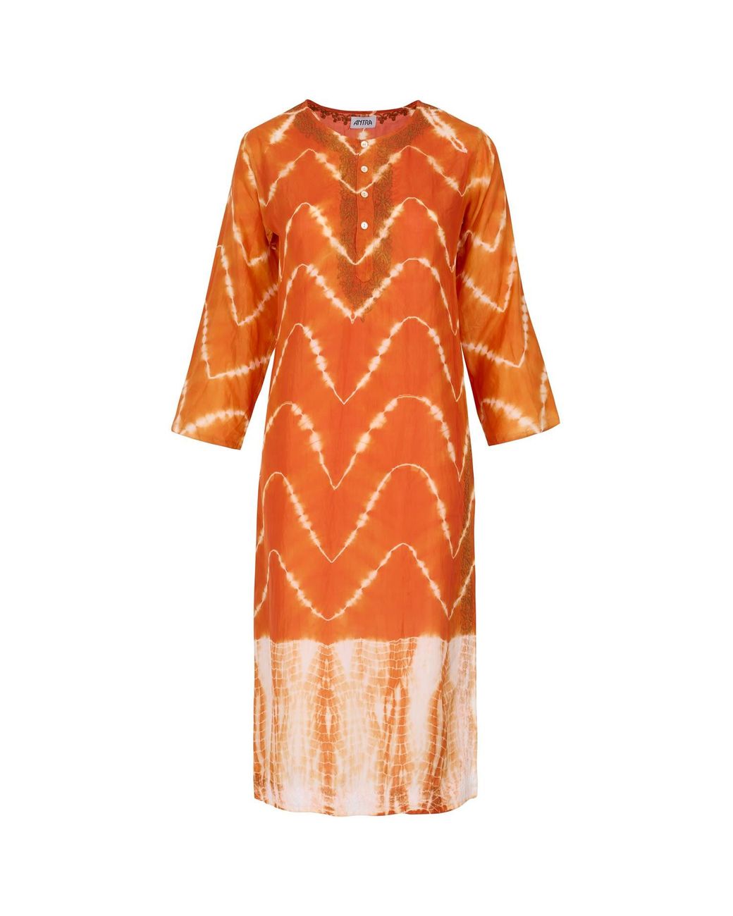Antra Designs Orange The Pheme Silk Kaftan Tangerine